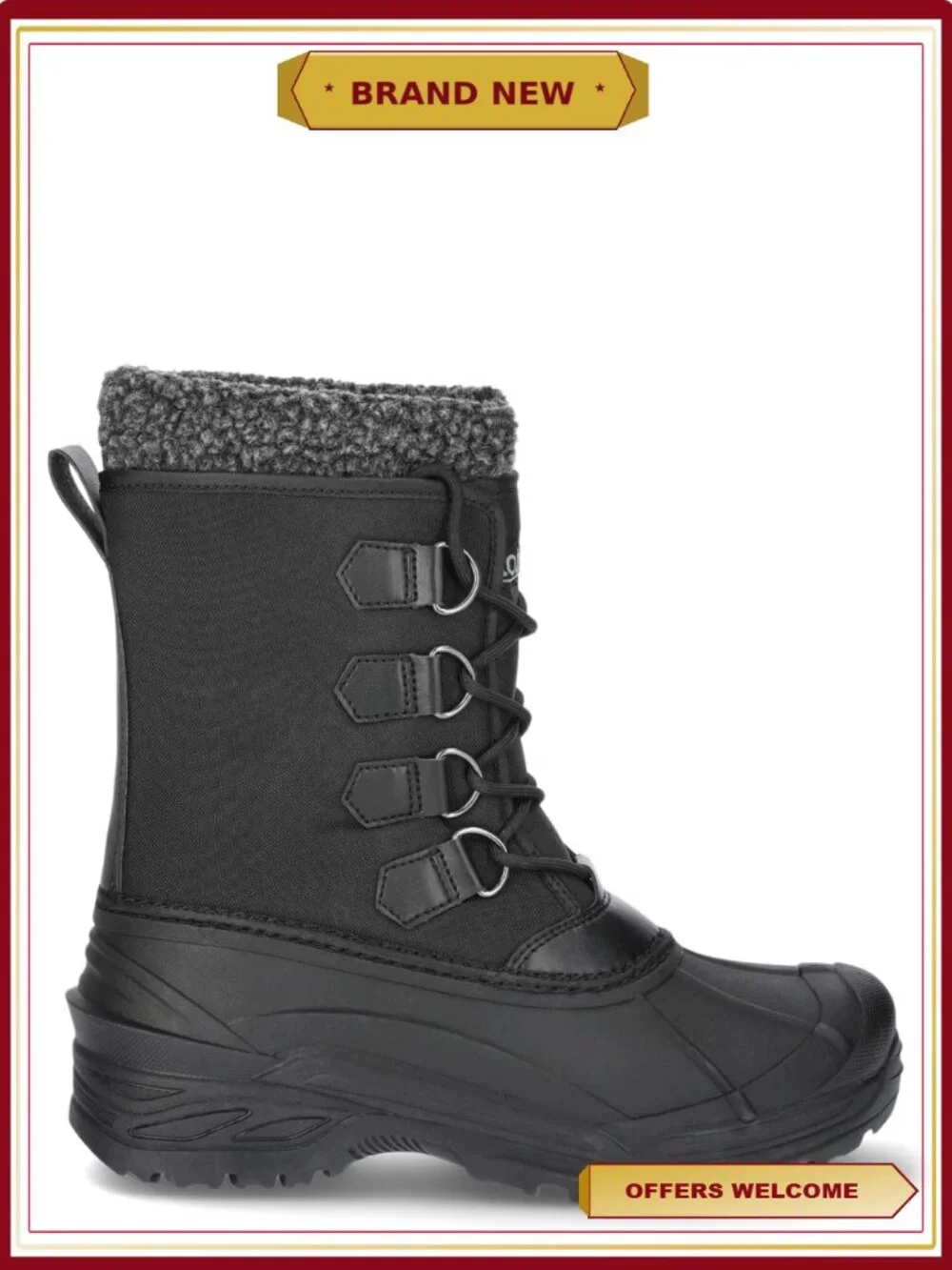 Totes Men's Snowpack Snow Boots Wide Width Available Faux Shearling